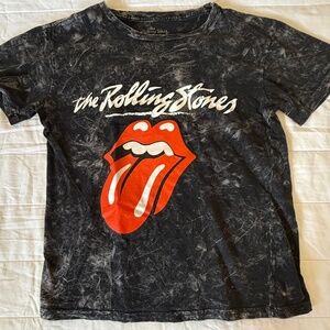 Rolling Stones Mick Jagger Stone Washed Black TShirt Small